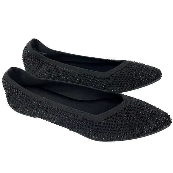 Mia Calenn-t Black Ballet Pointed Toe Ballet Flat Shoe Size 6 - Picture 1 of 8
